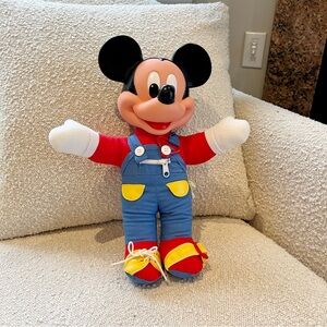 Vintage 1980s Mickey Mouse Rubber Head Learn to Dress Me Doll